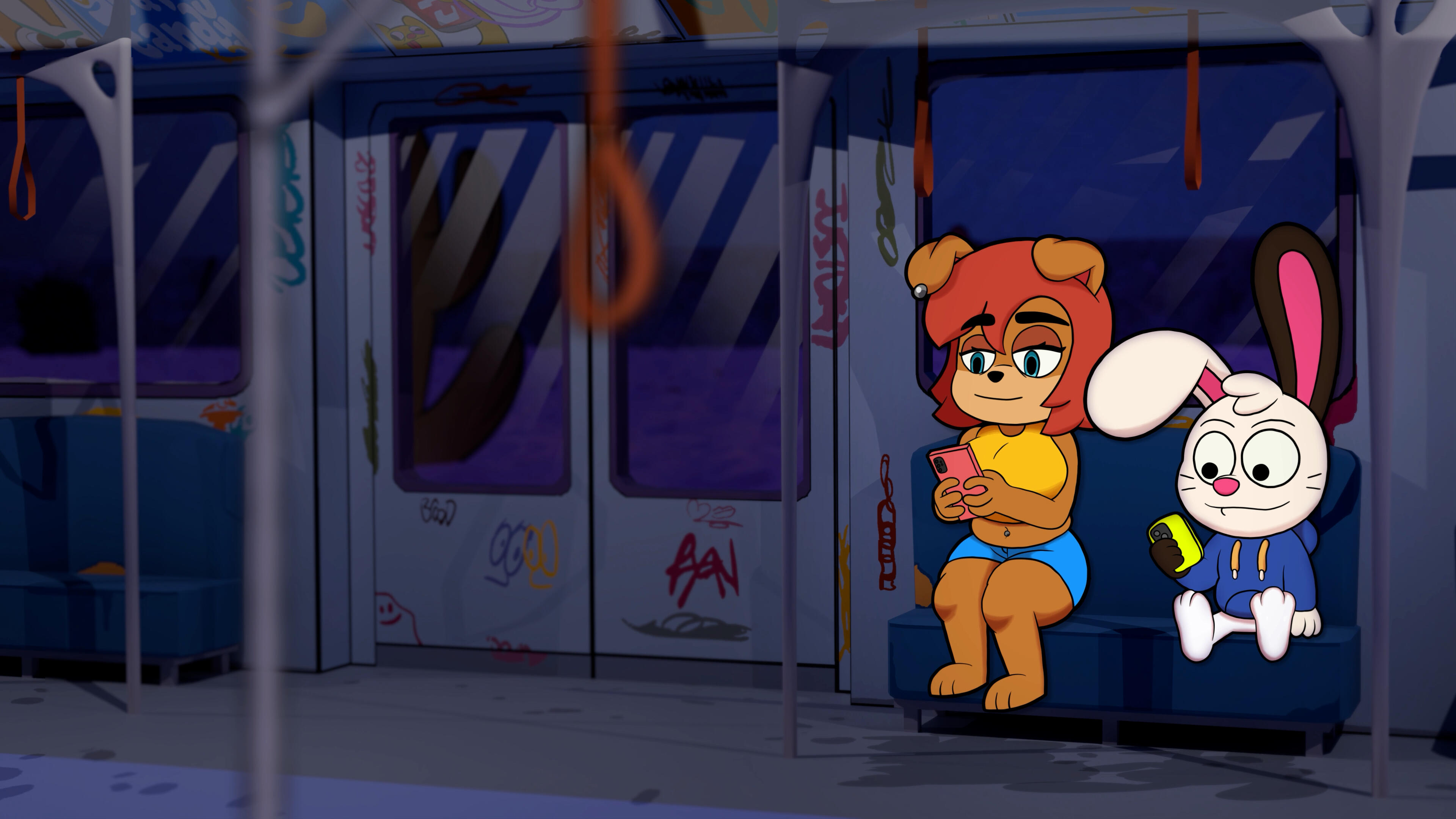 Doven and Samantha on the subway