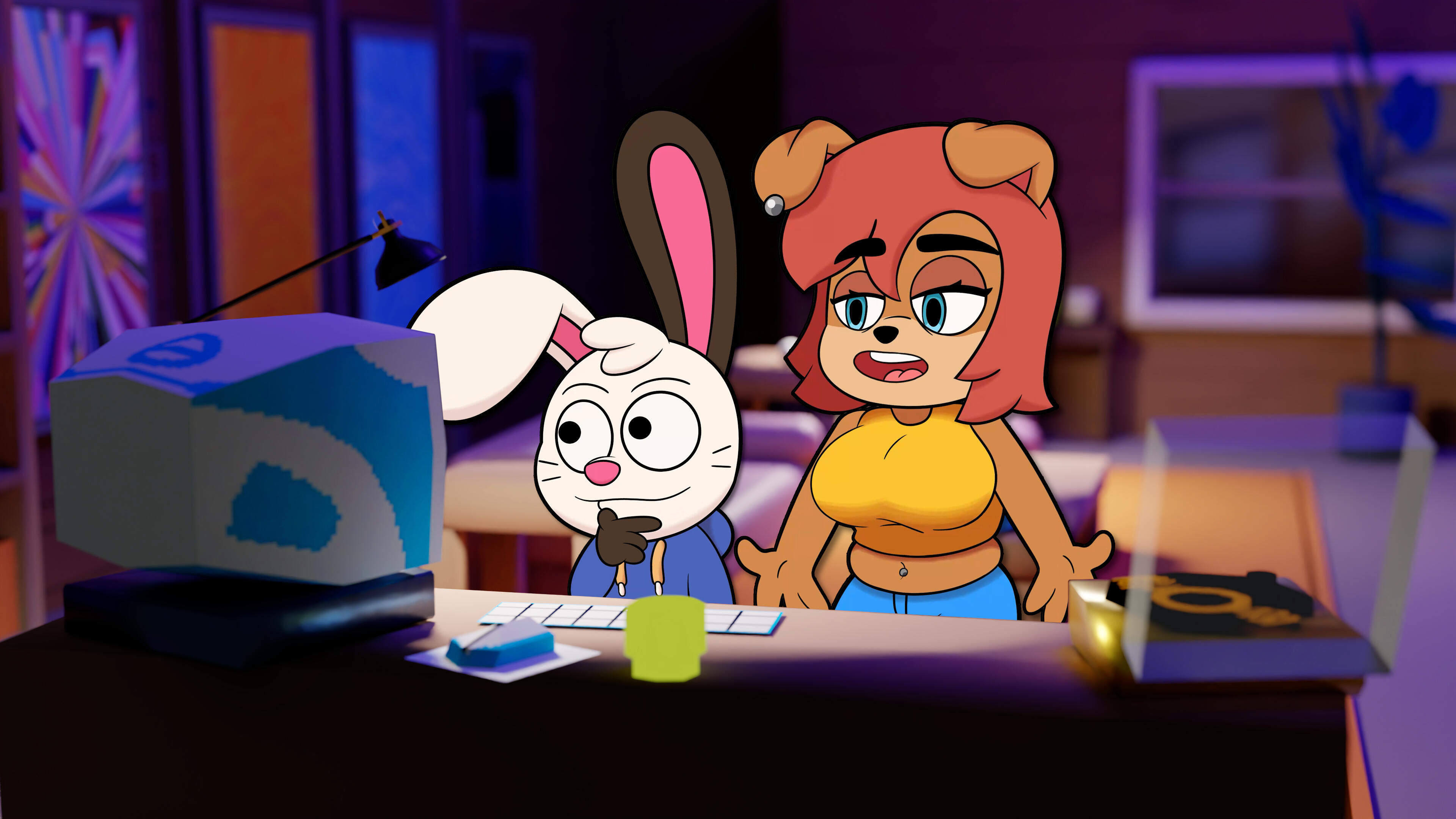 Doven and Samantha having a nice time inside