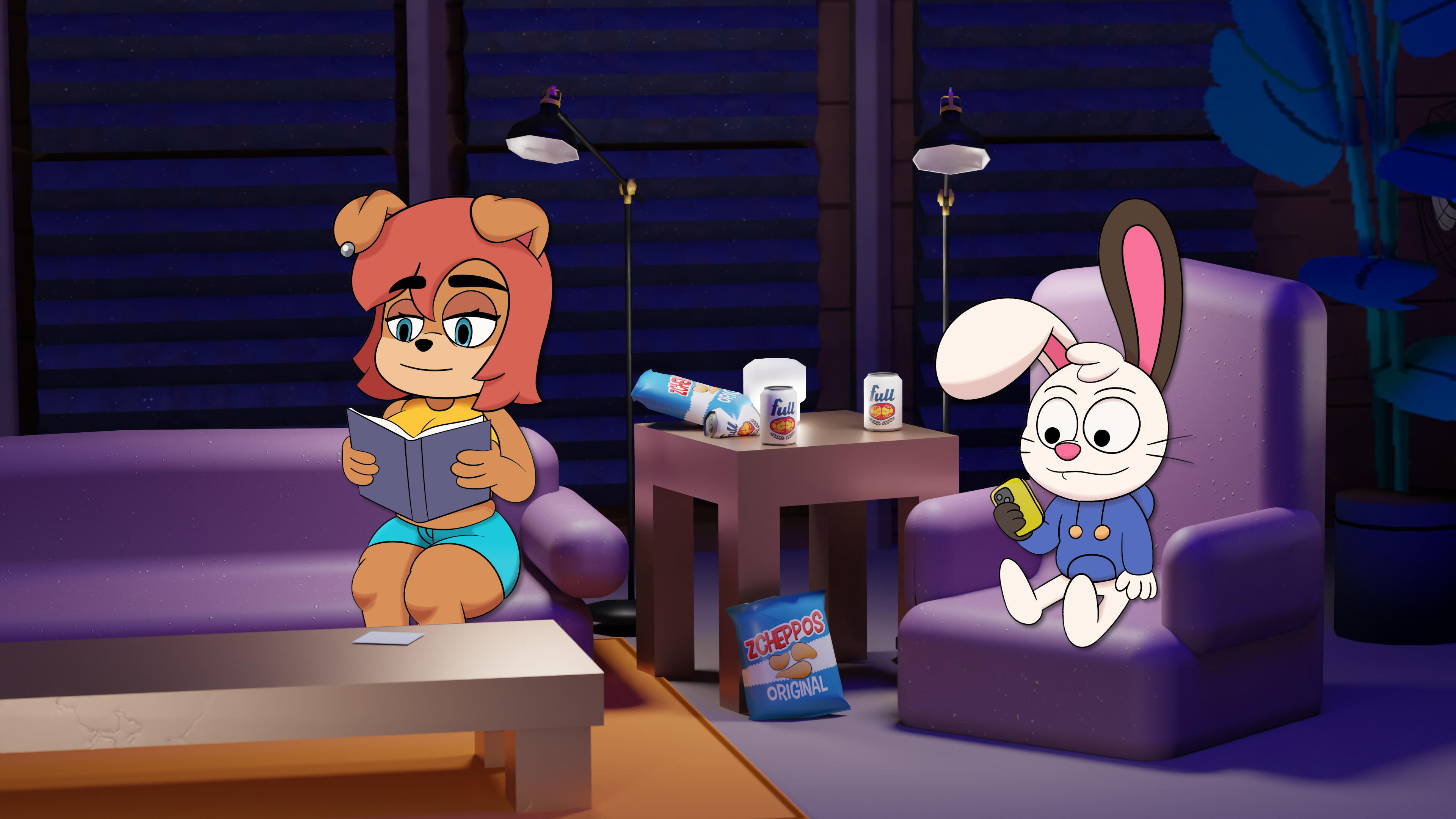 Doven and Samantha having a nice time inside